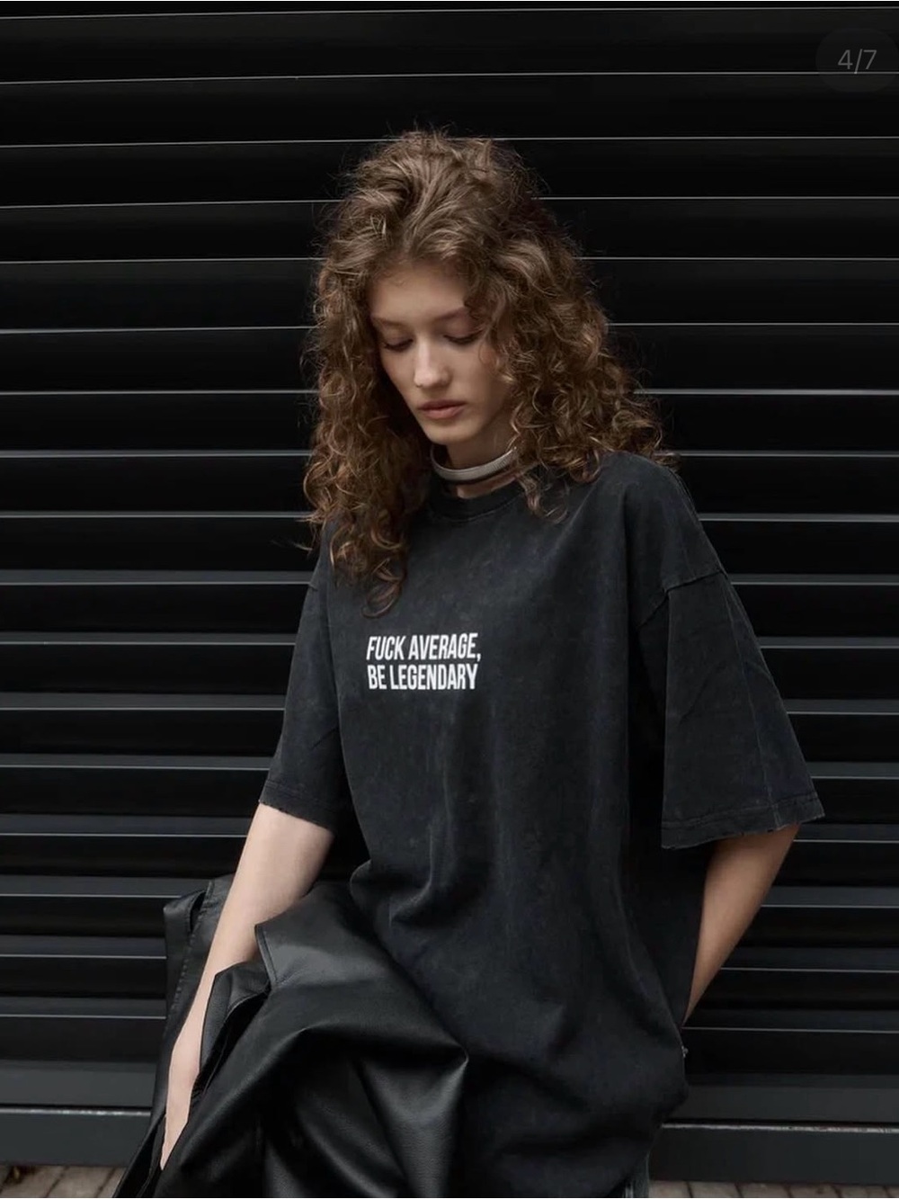 Black Oversized Graphic T-Shirt Letter Print Grunge streetwear statement quote